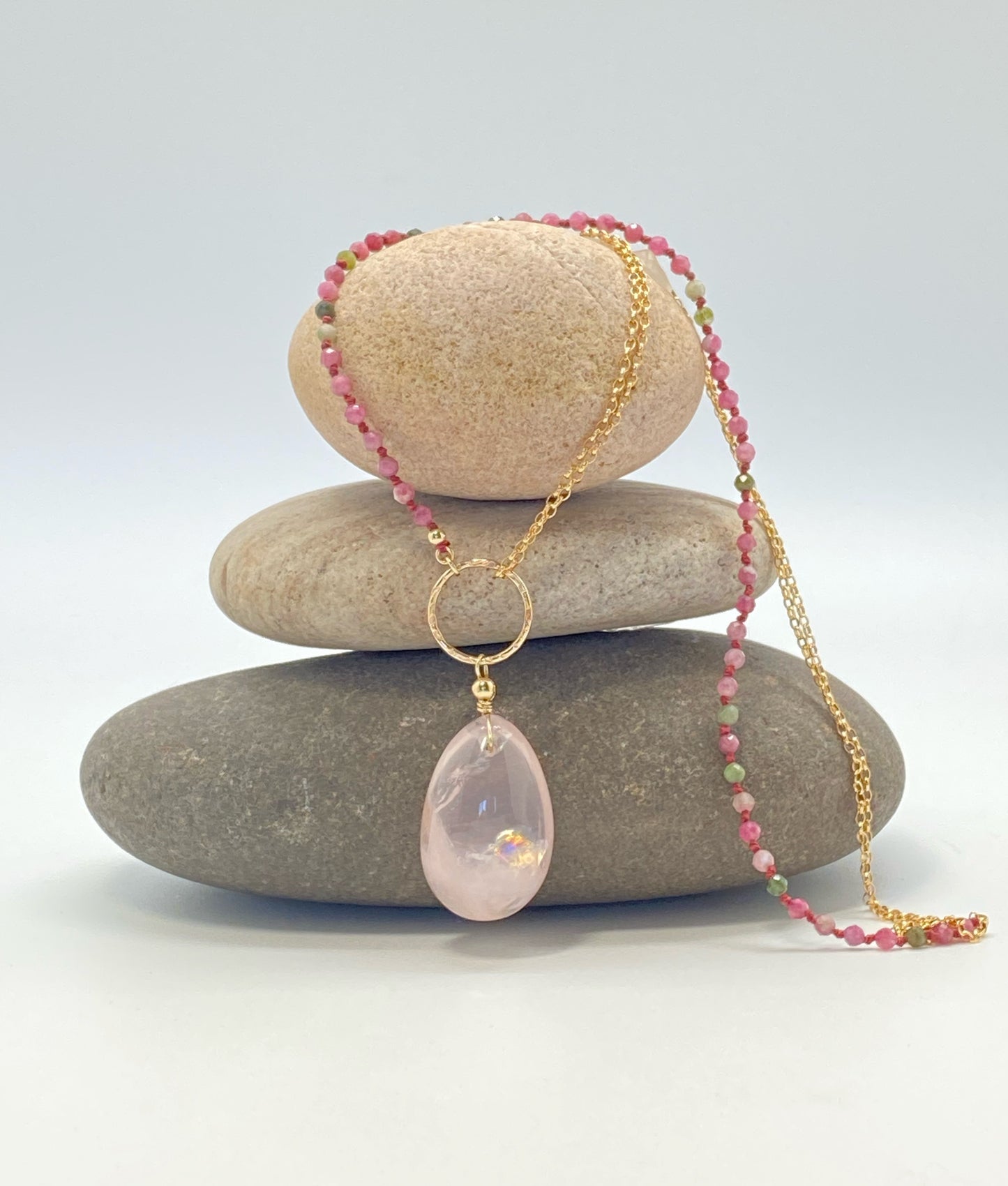 Yin & Yang Pink Pendant Necklace