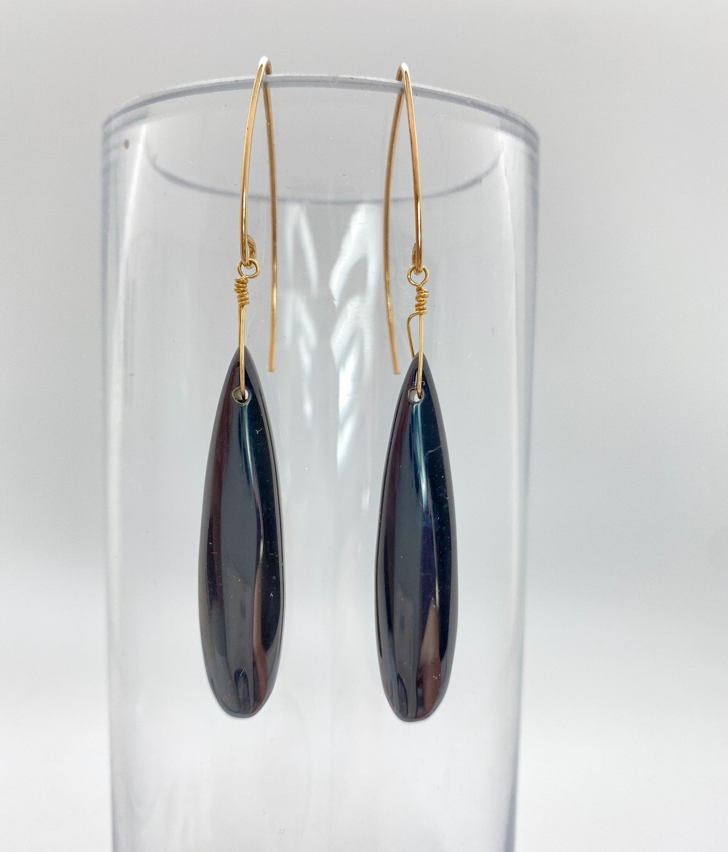 Black Obsidian Dangle Earrings
